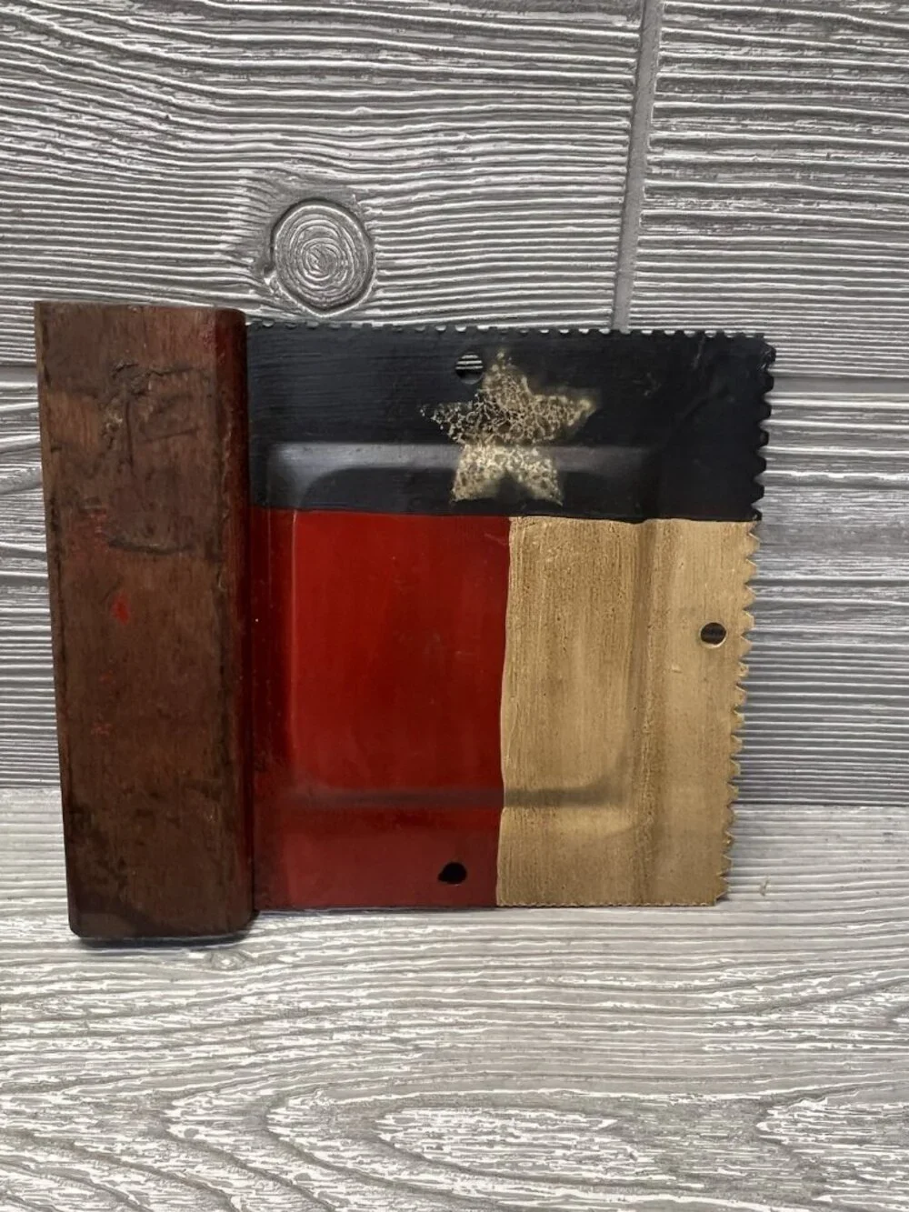 Texas Flag Hand Painted Lot of 3 Primitive Rustic Kitchen Utensils Country Decor